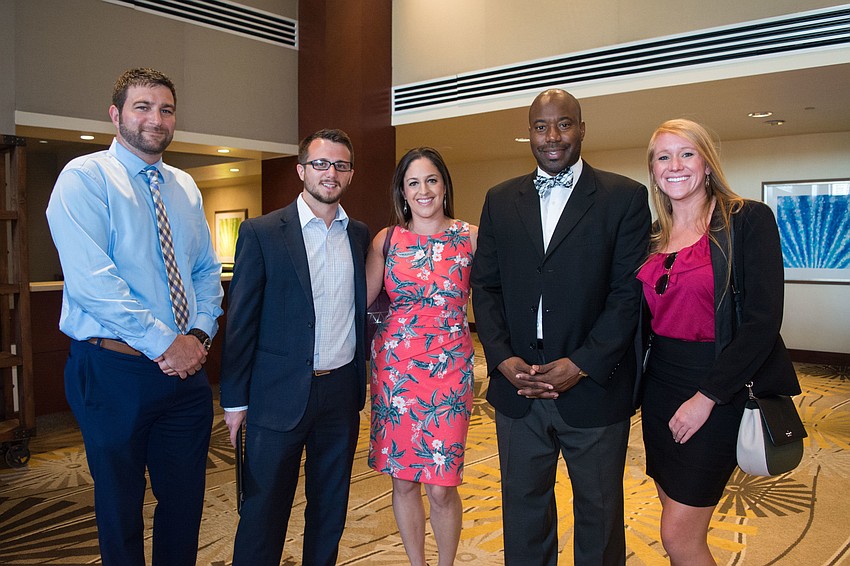 John Colella, Zacchary Tracy, Bianca Naughton, Jimmy Landrom and Brandi Neal represent the TriNet team.
