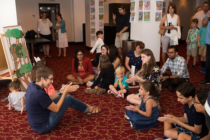 The kids gathered to hear the jungle symphony with Marie Selby Botanical Gardens.