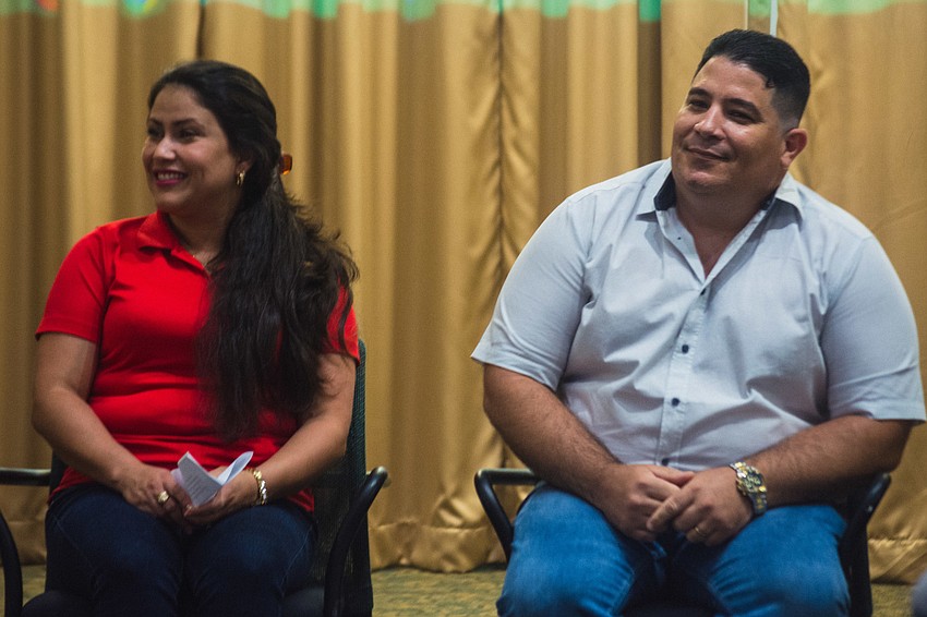 Lubian Turruelles and Pavel Martinez were part of a panel of Cuban refugees sharing their stories.