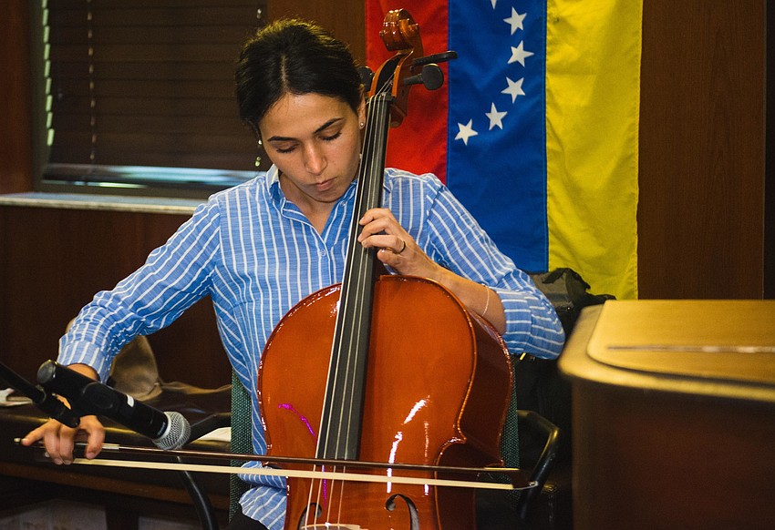 Anzhelika Aleksanian, an Armenian refugee, performs.