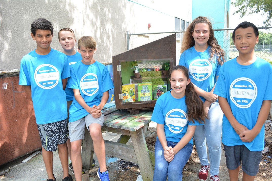Haile TSA students Reese Jones, Ryan Gustafson, Sidney Buice, Isabella Pasquale, Grace Kelley and Justin Tong hope their project will help the environment.