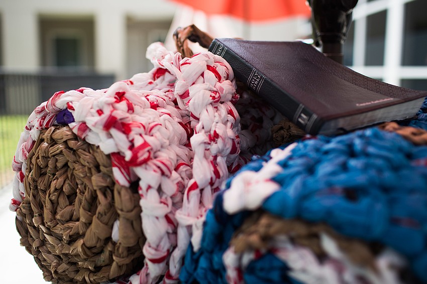 When Michele's mats are given out, they are also given a Bible.