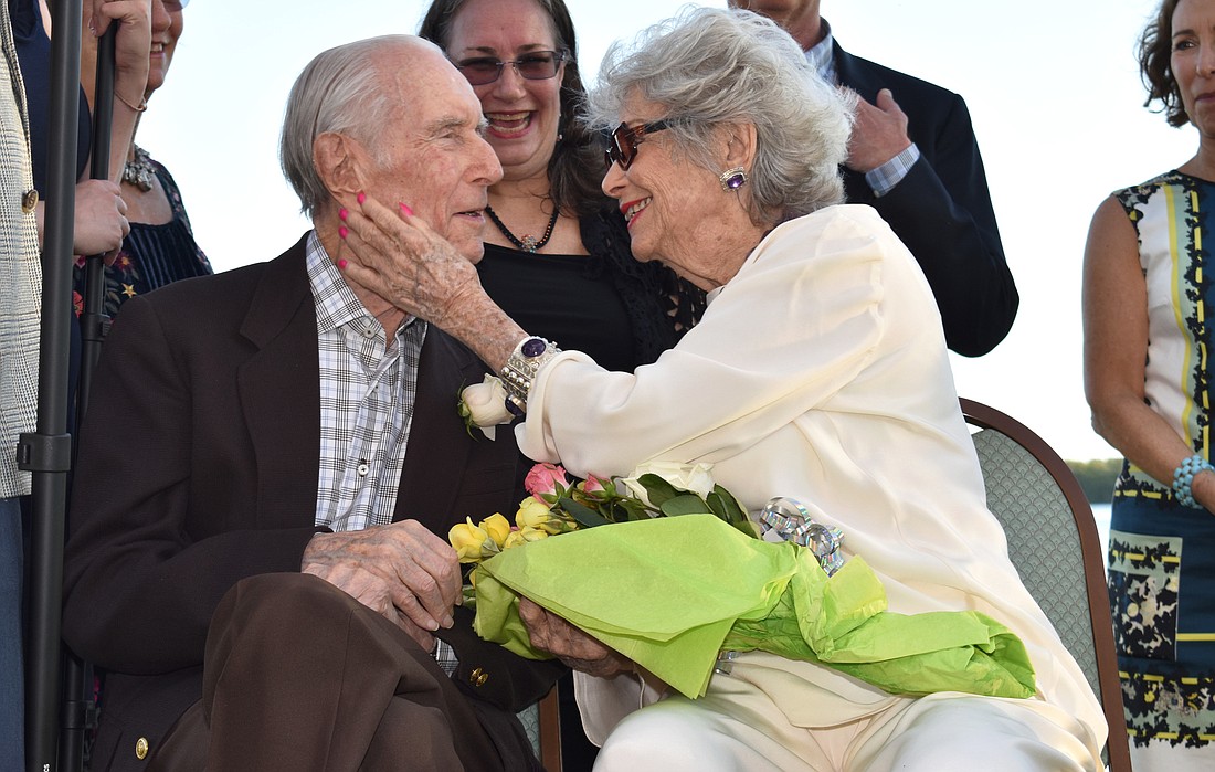 Mort and Carol Siegler at their 70th anniversary celebration and vow renewal in November 2017.