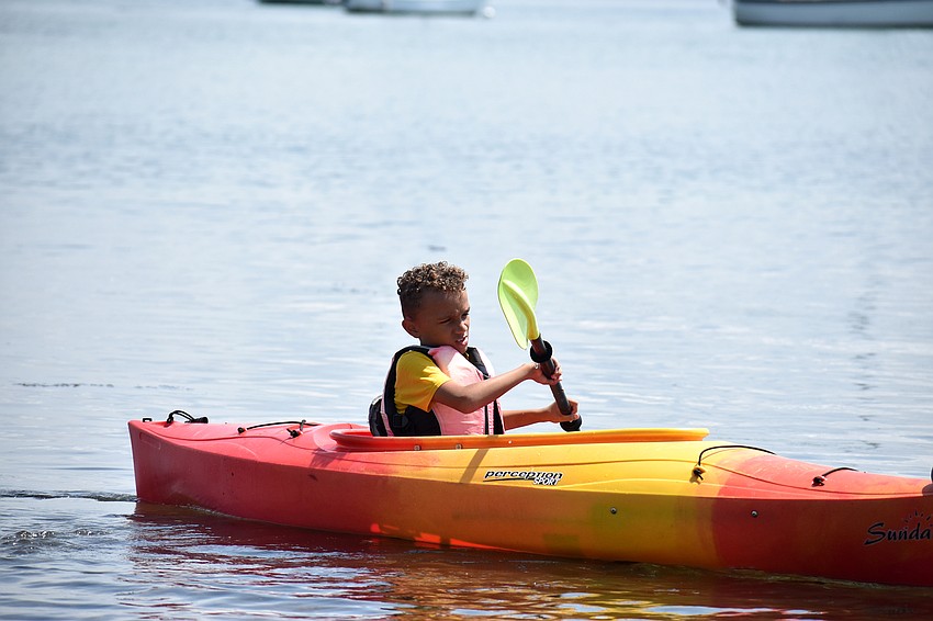 Dominic Spells makes his way around Sarasota Bay.