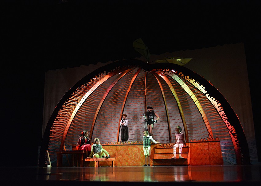 James joins bugs inside the giant peach.