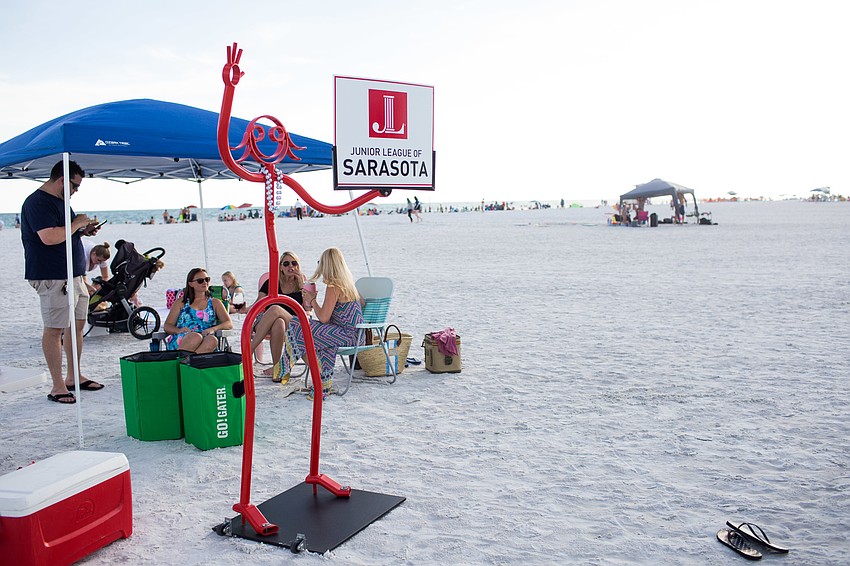 The Junior League of Sarasota set up a tent on Siesta Key Beach.