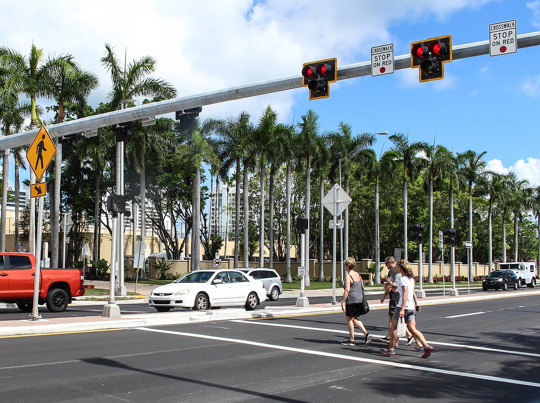 City officials believe the new crosswalk will improve walkability near the bayfront. Photo courtesy city of Sarasota.