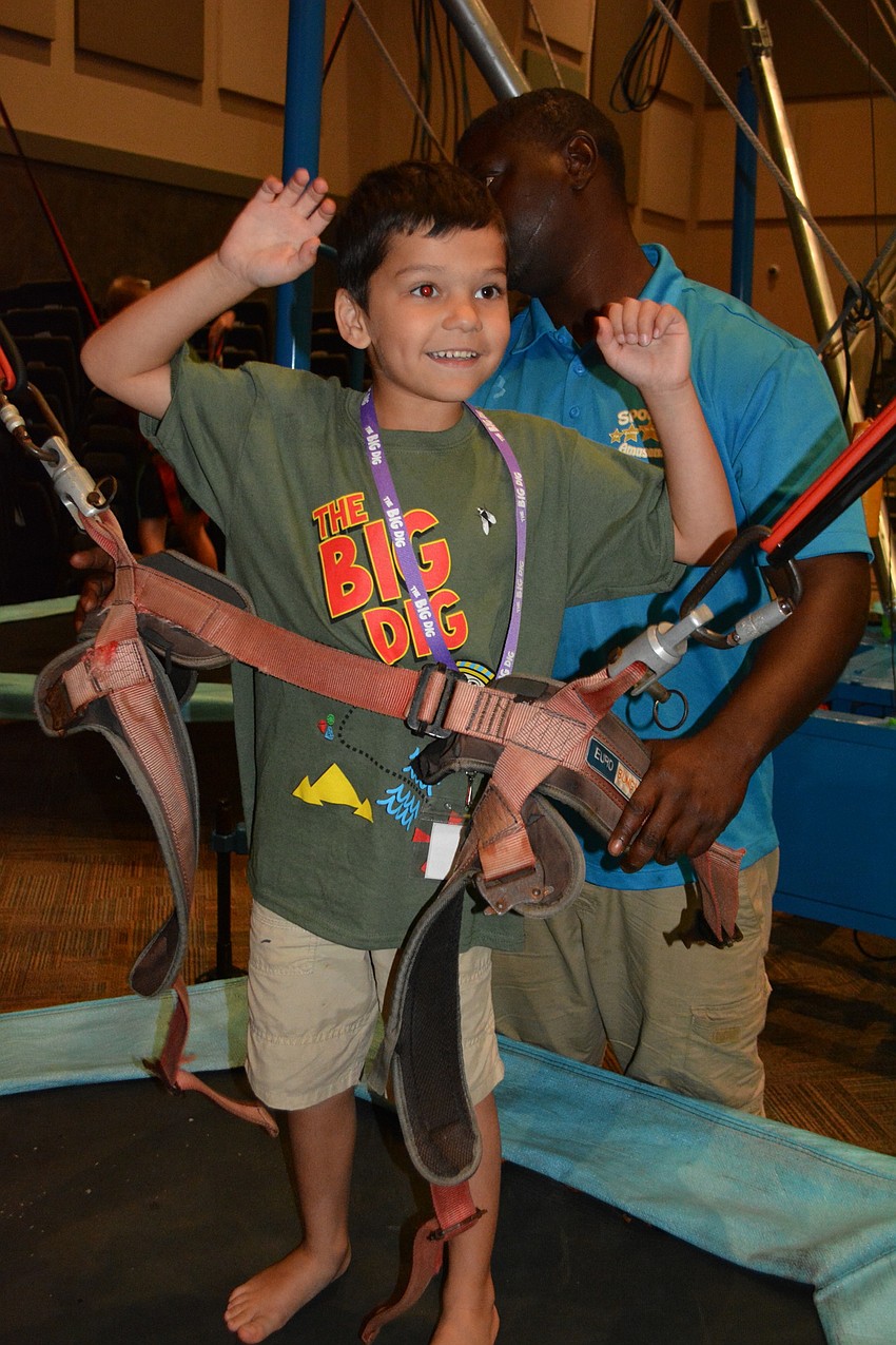East County 6-year-old Jack Hardin has a blast testing out his trampolining skills.