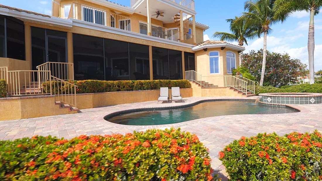 The Southpointe Shores home at 7697 Cove Terrace recently sold for $3,149,000. Built in 2001, it has four bedrooms, three-and-two-half baths, a pool and 4,797 square feet of living area.