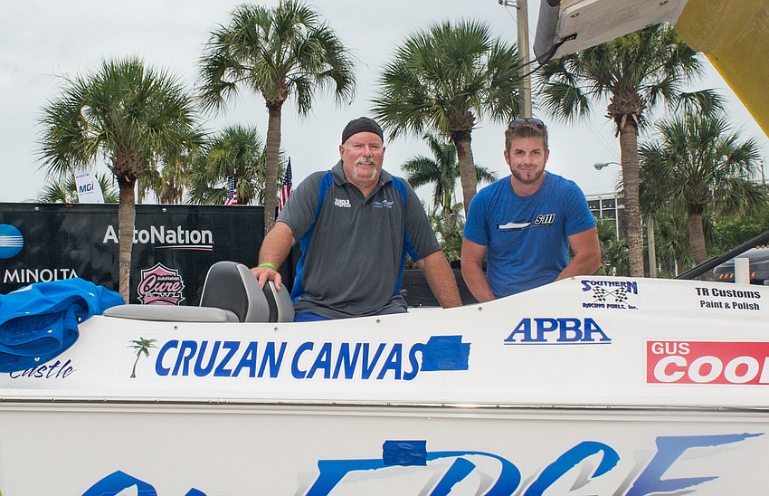 Harold and Sean Rogers show off their 30 ft. Phantom on Edge boat.