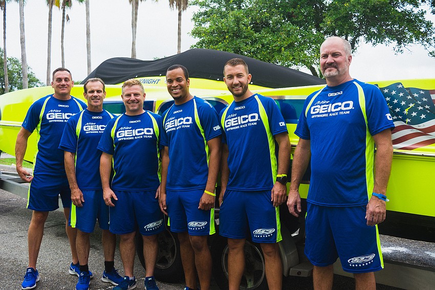 Brian Maine, Tony Knight, Gary Stray, Micah Paul, Patrick Cleaveland and Pete Jacobs represent the Miss Geico Team.