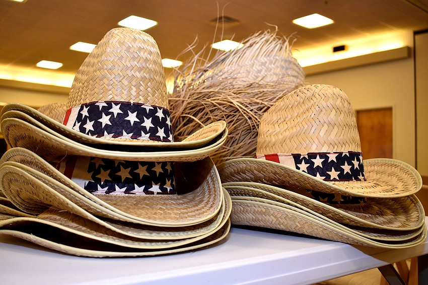 Attendees had their choice of hat to wear for dinner.