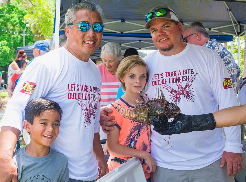 Landon and Koa  Viravong with Josh and Madison Taylor of Team Humpty Dumpty caught the most lionfish with 244.