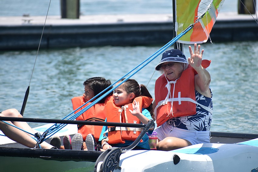 Dream Center students, accompanied by Sarasota Youth Sailing coaches, sail around Sarasota Bay.