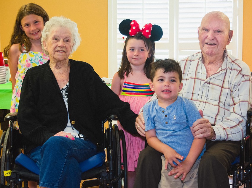 Barbara and Ivan Perkins with their great-grandchildren Willow, Rowan and Phoenix Ivan Perkins.