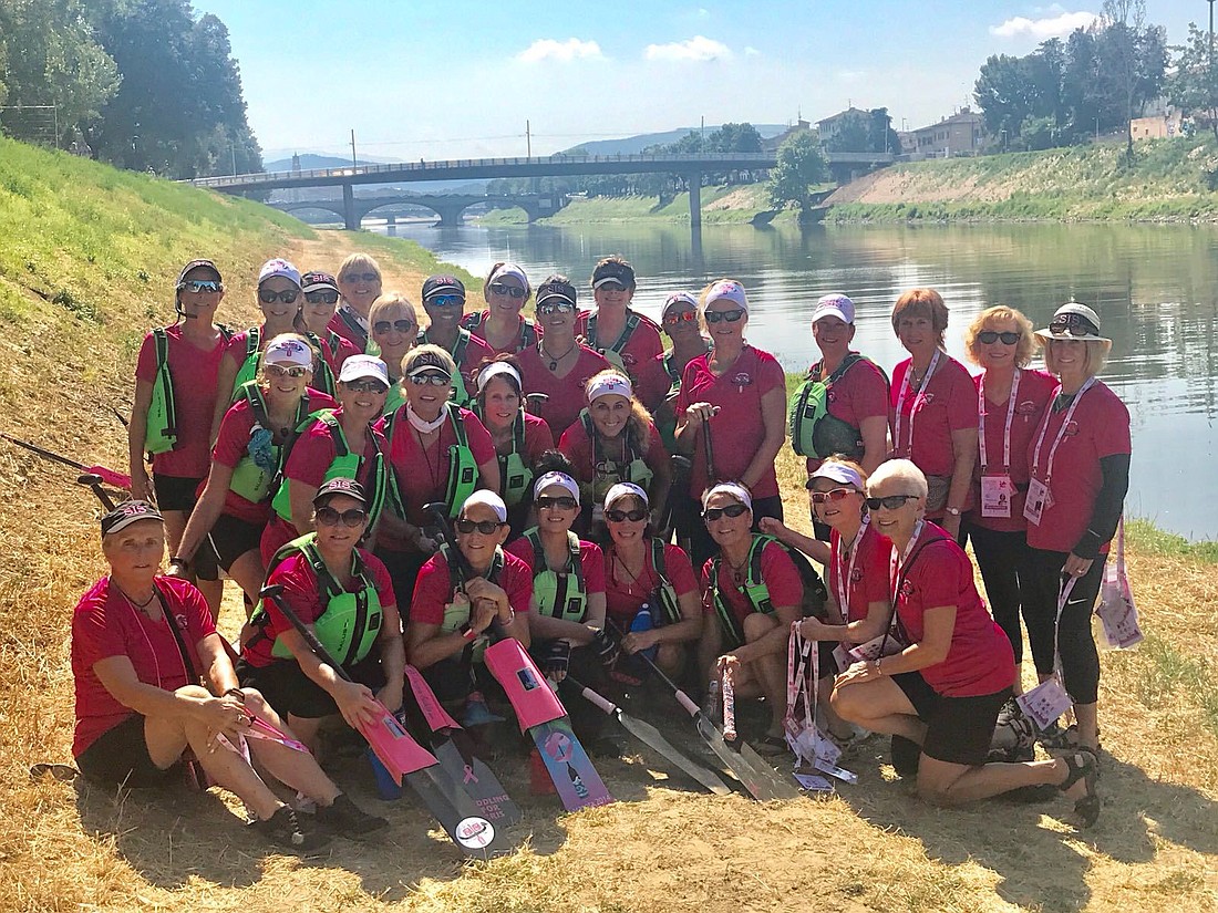 Survivors in Sync finished fourth out of 125 teams at the  International Breast Cancer Paddlersâ€™ Commission (IBCPC) Participatory Dragon Boat Festival. Courtesy photo.