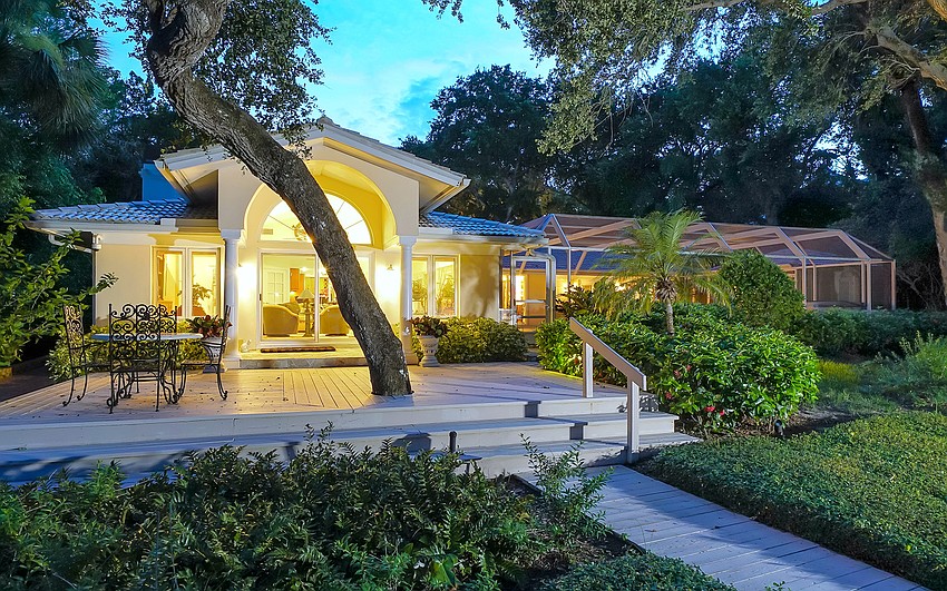 The main home overlooks the bayfront.