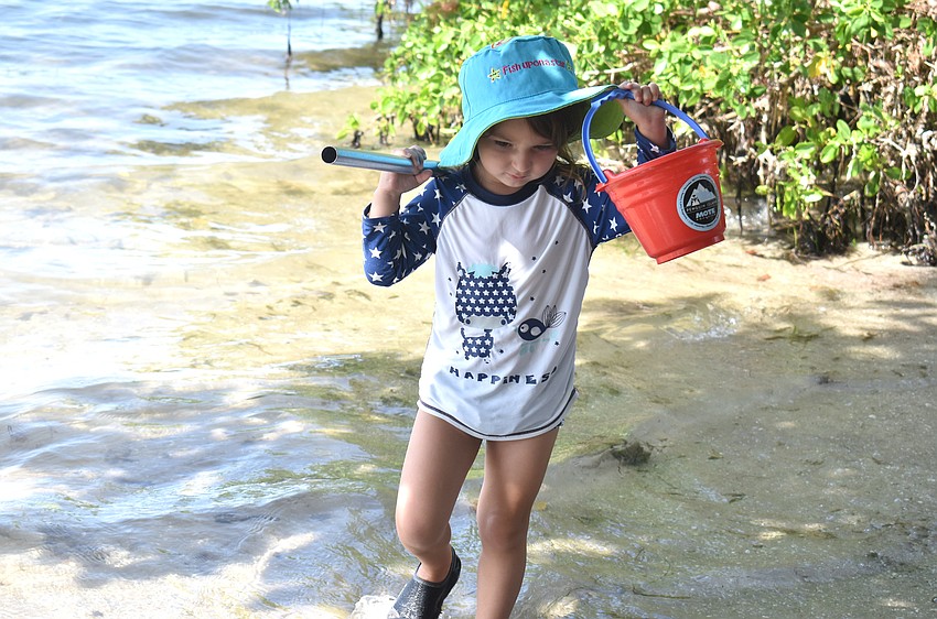 Cela Rzewnciki gets ready to explore Sarasota Bay.