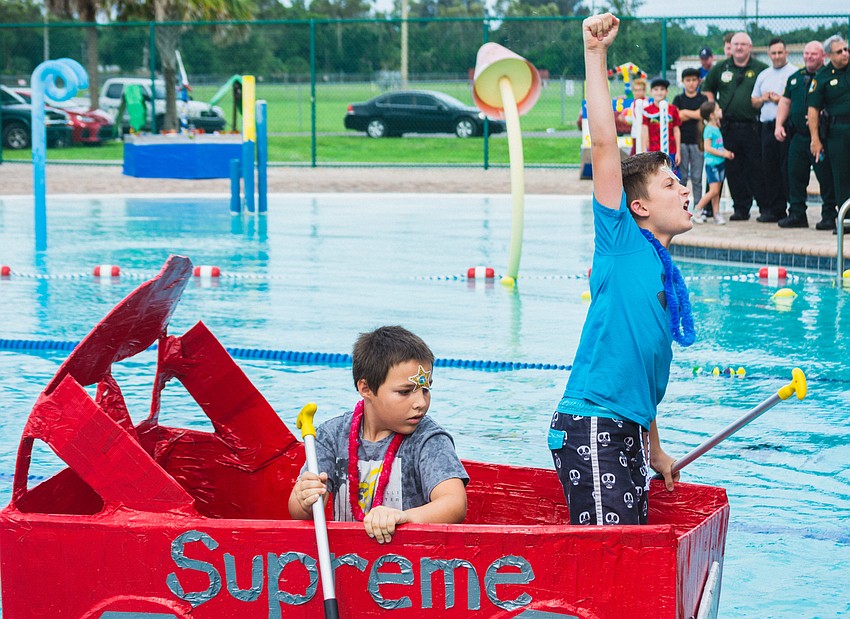 Joseph G. and Max H. celebrate their win.