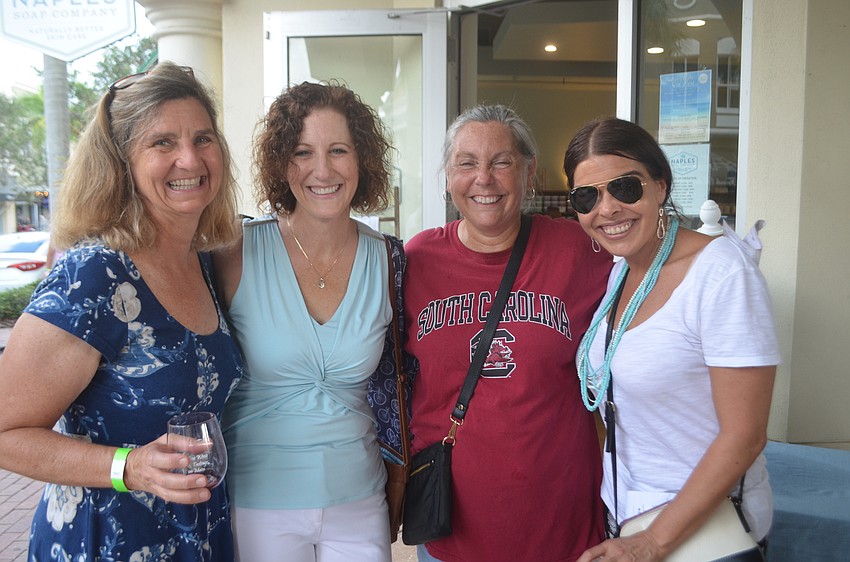 Lakewood Ranch's Sam Robinson, Christine Sket, Sue Sgro and Katy Carrigan say they loved the social aspect of Wine Walk Wednesday.