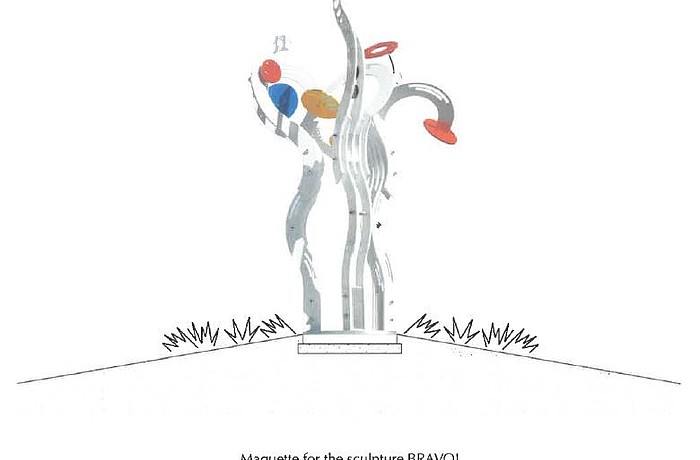 The city provided this image of the artwork that will be installed in the intersection.