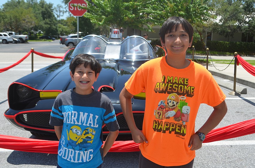Greeenbrook's Nathaniel Mahadeo, 12, and Michael Mahadeo, 10, enjoyed their first in-person look at the Batmobile.