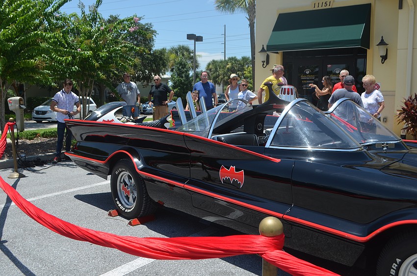 This Batmobile was one of the original six used in the series. It is the only one that has flames shoot out the back and deploys parachutes.