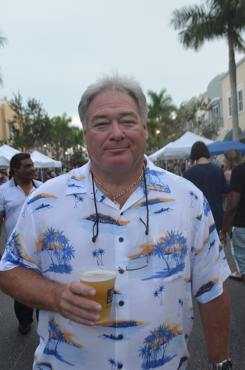 Richard WIllmann from Tierra Verde Island dressed up in his favorite tropical shirt to meet a few friends at MacAlisters Grill and Tavern before the end of Music on Main.