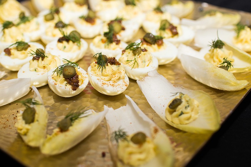 Mattison's served a lionfish deviled egg with bacon jam.