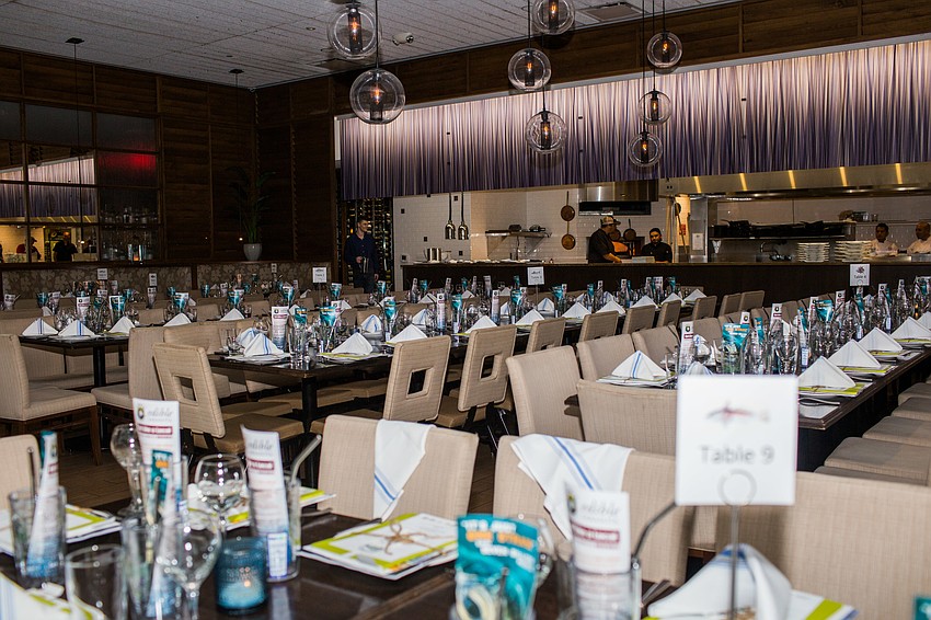 Guests ate dinner in Louies Modern after the cocktail hour.