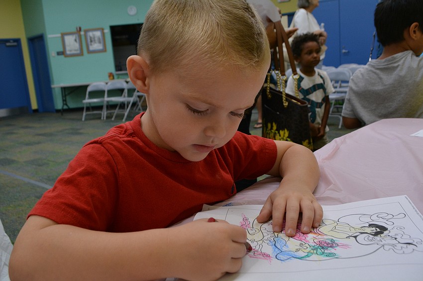 East County 4-year-old Grey Osburn  colors after the show.