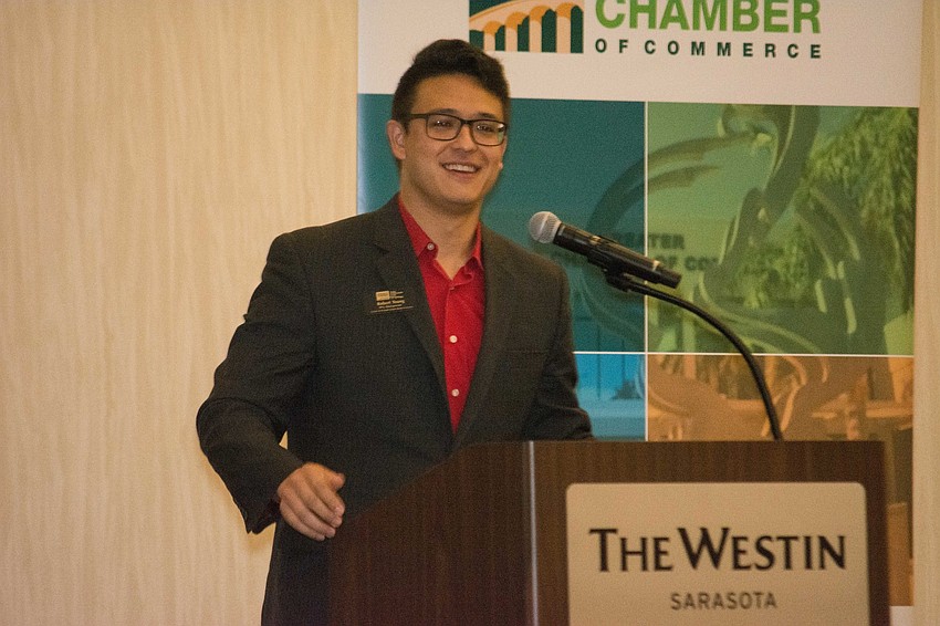 Sarasota Young Professionals Group Chairman-elect Rob Young kicks off the summit.