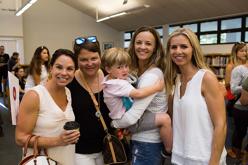 Kristin Pooley, Lindsay Howell, Christina and Gus Fenton and Kimmie Mangum hang out at the parents' 