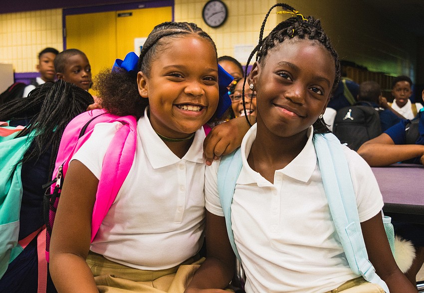 Emma E. Booker Elementary students Ariana Robinson and Jamiyah Barnett