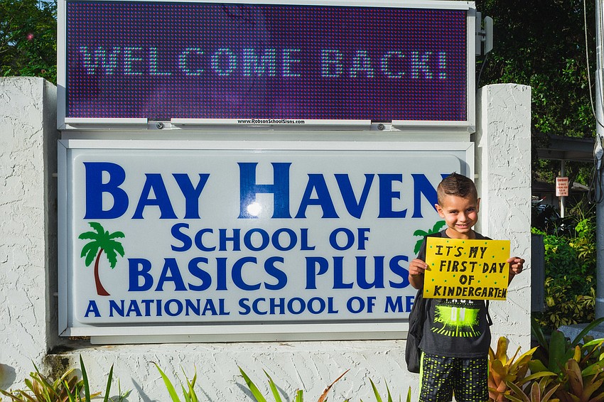 Brycen Moore starts his first day at Bay Haven School of Basics Plus.