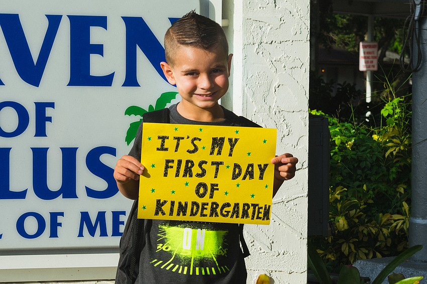 Brycen Moore starts his first day at Bay Haven School of Basics Plus.