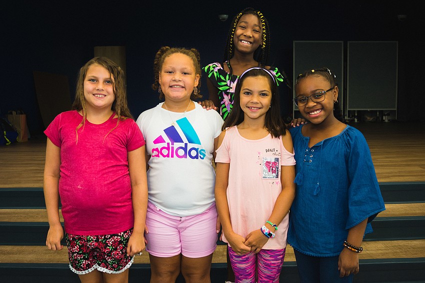 Bay Haven School of Basics Plus students Olivia Juntunen, Kamari Smith, Szofin Szalay, Iriah Brown and Kyla Woodward, back.