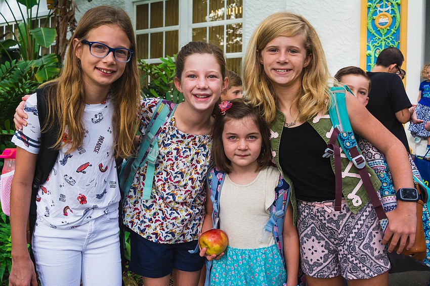 Bay Haven School of Basics Plus students Julia Ball, Claire Toale, Laurel Toale and Chelsea McKay