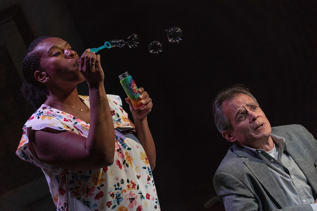 Brittney Caldwell  and James FitzGerald perform in â€œWakey, Wakeyâ€ now through Sept. 2 at Urbanite Theatre. Photo by Dylan Jon Wade Cox