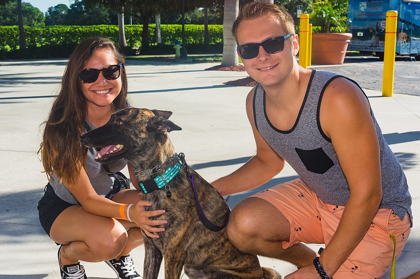 Tiffany and Matthew Koepke with their dog, Zara.