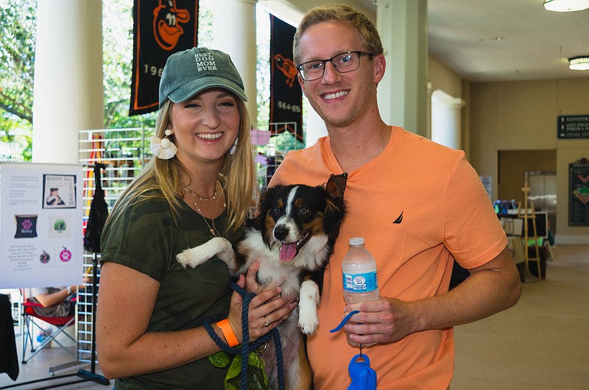 Megan and James Bishop with their dog, Cooper.