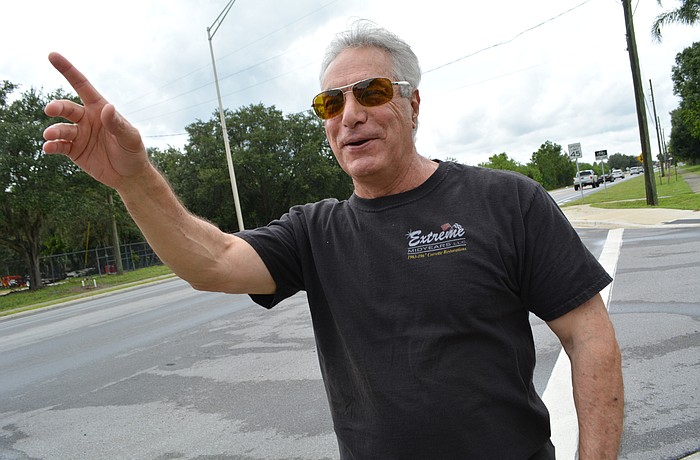 Walter Williams was almost hit by a truck that jumped a curb in front of Walgreens and ran him off the sidewalk.