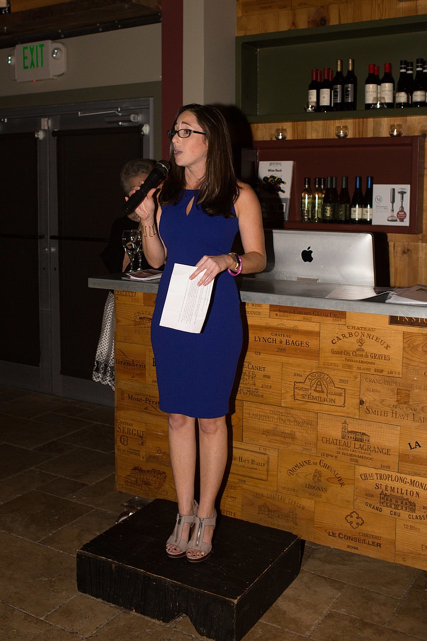 Friends Council Co-Chairwoman Sarah Wertheimer thanks the crowd for coming.