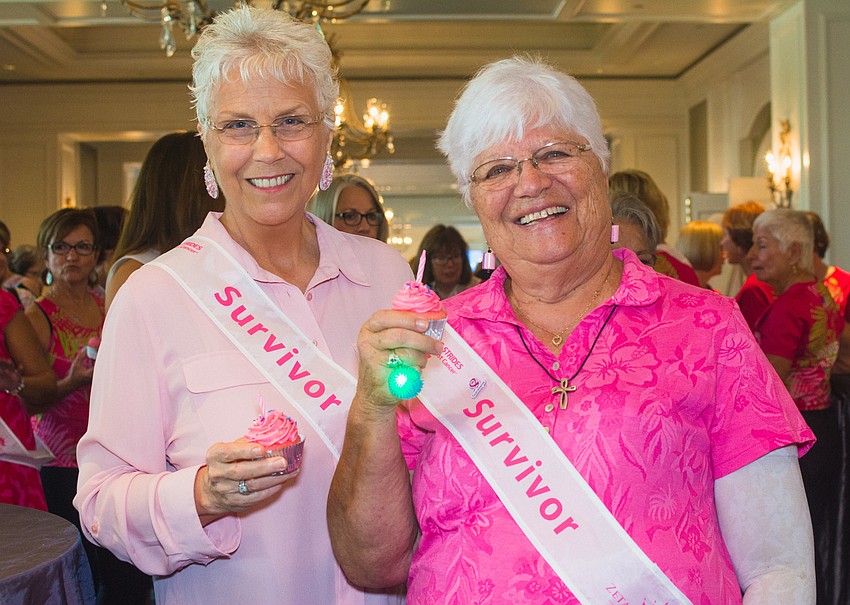 Debbie Schroeder and Ida Blanck celebrated 20 months of surviving breast cancer.
