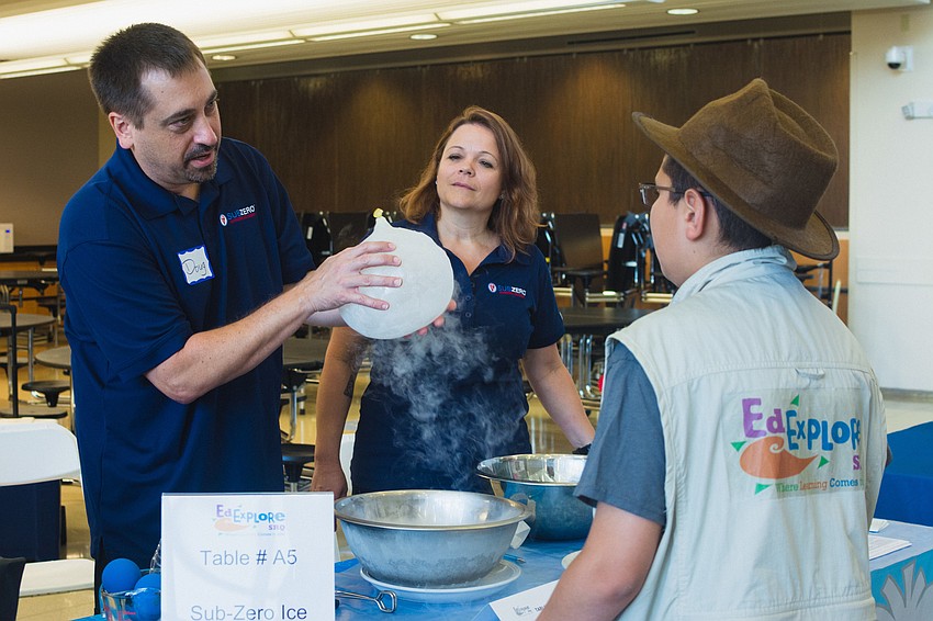 Doug and Jill Shenk demonstrate how they make sub zero ice cream.