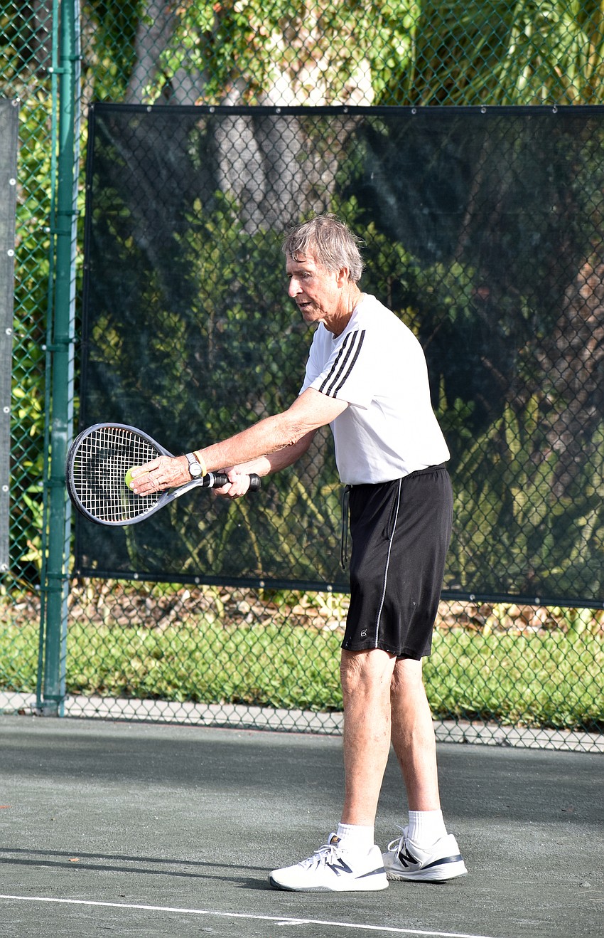 Shawn McGrath gets ready to serve the ball.
