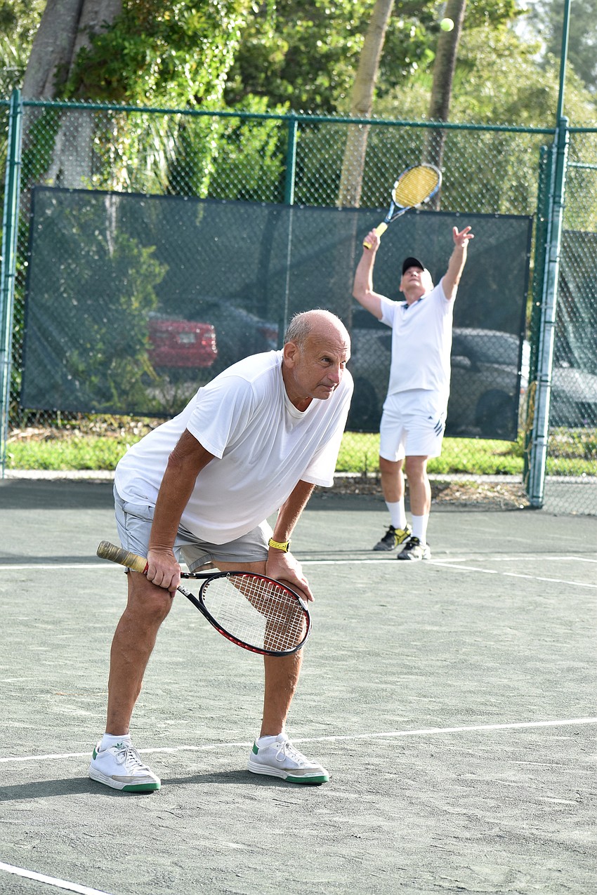 Jim Weingart and John Brady compete in a match on Aug. 29.