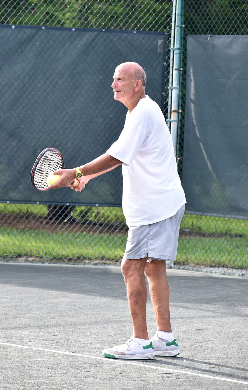 Jim Weingart serves the ball during an Aug. 29 match,