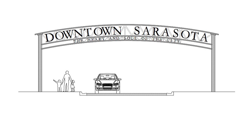 The Downtown Improvement District originally envisioned a sign extending over Main Street as an entry point into downtown, though the group is now interested in considering a variety of options for the scale of any project.