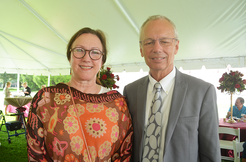 Carol Horvitz, one of the owners of the collection, and Executive Director Steven High.